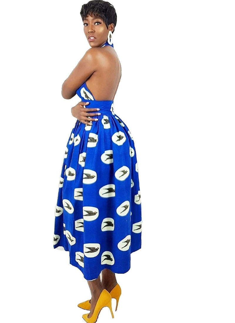 Blue Versatile 'Aretta' African Print Dress