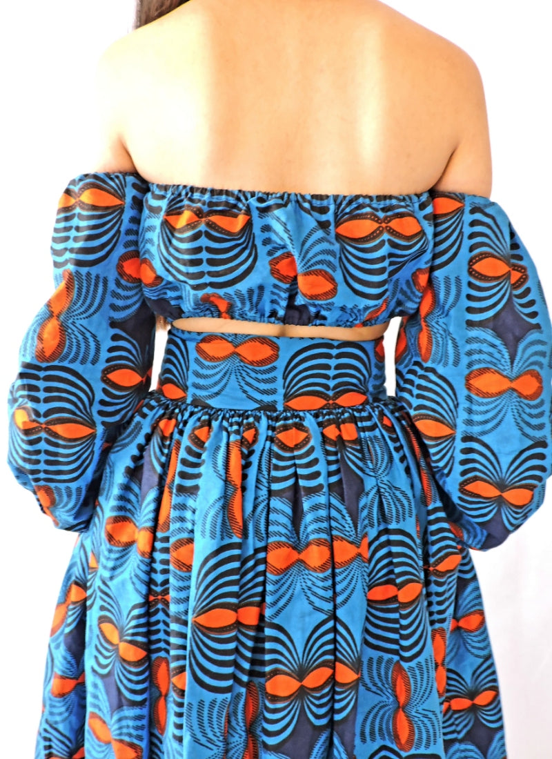 Eden blue African print skirt