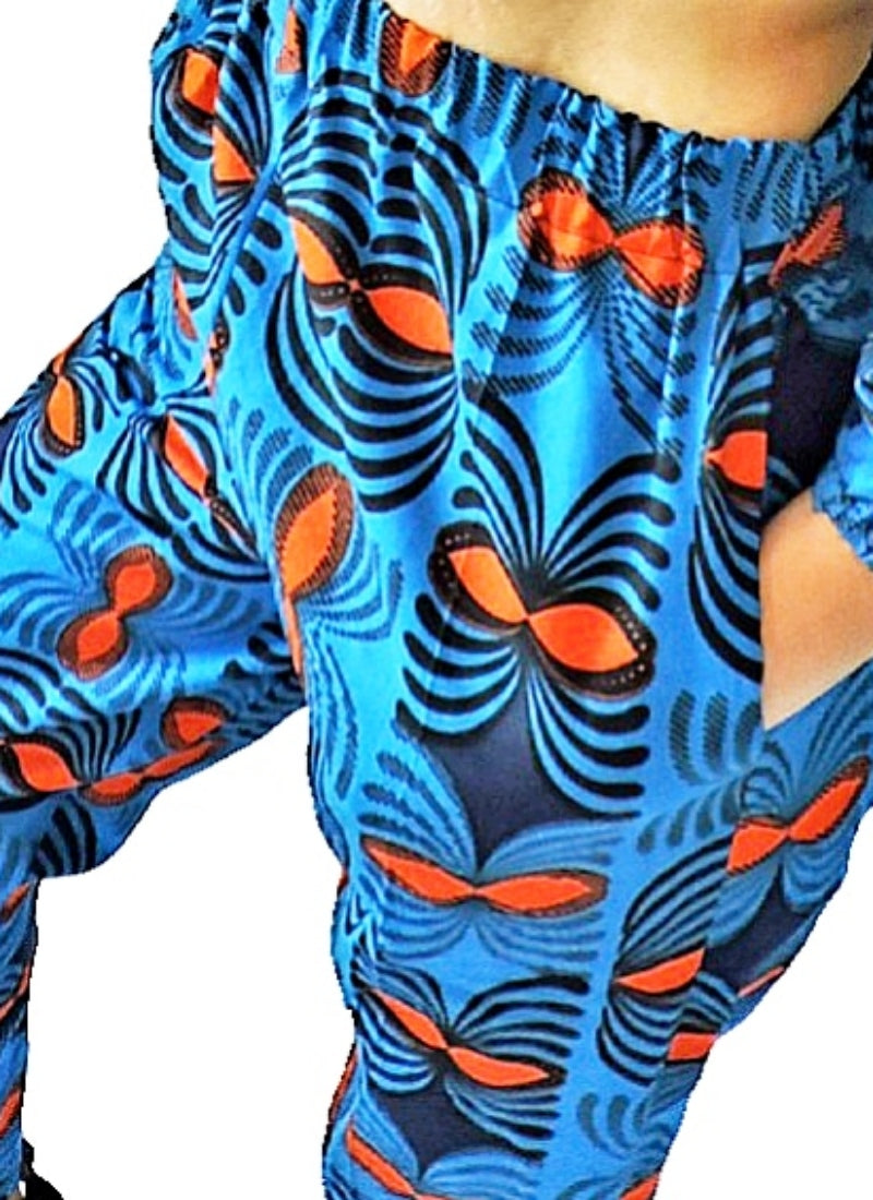 Eden blue African print trousers