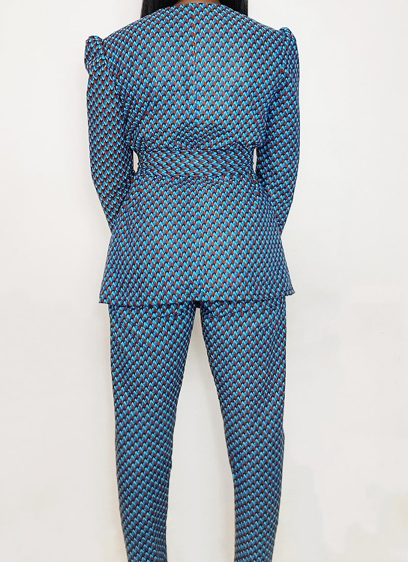 Dana Blue Belted Blazer