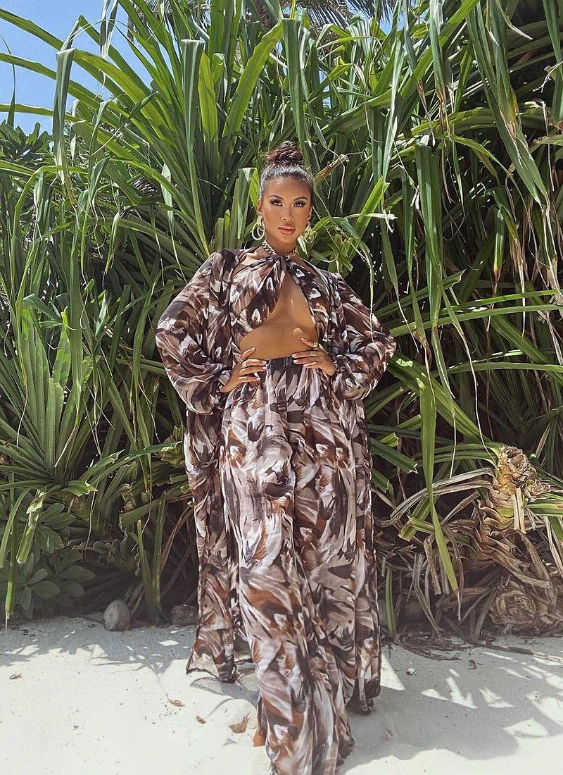 Aariah Kimono Dress Long Sleeves