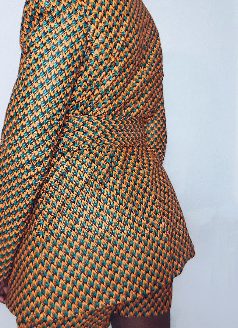 Sade orange belted blazer
